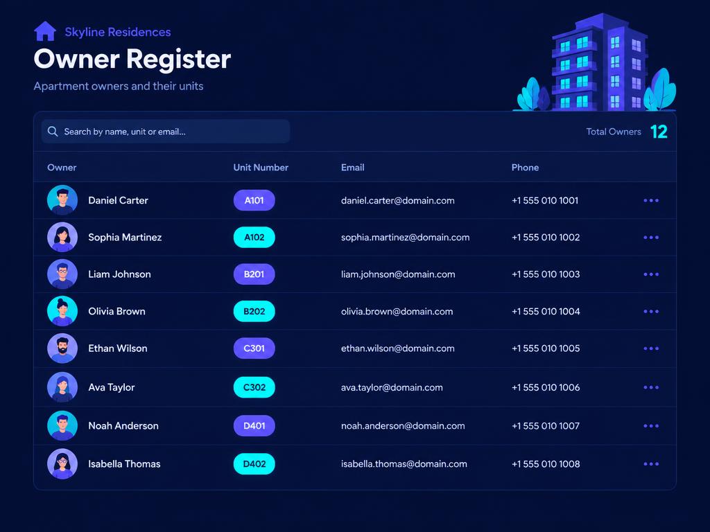 An up-to-date owner register